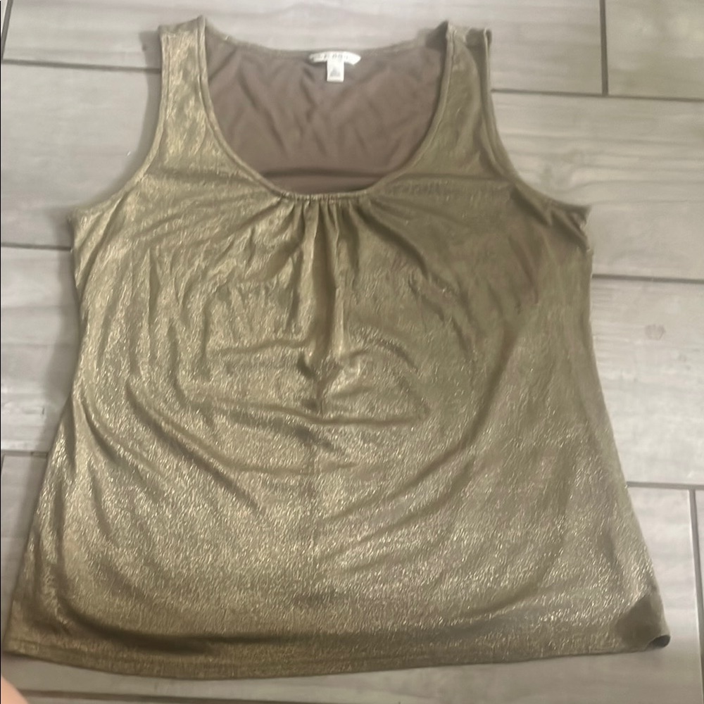 Banana Republic Metallic Gold Tank Top